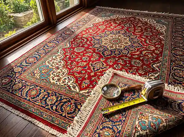 کارشناسی دقیق ریشه‌ها و رج‌شمار برای استعلام قیمت فرش دستباف کارکرده
