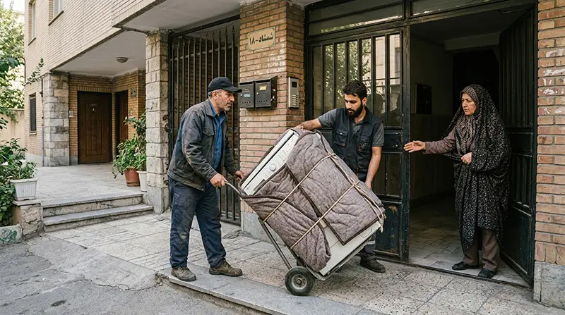 خروج و حمل ایمن بعد از فروش وسایل به سمساری در محل و هماهنگی جمع‌آوری