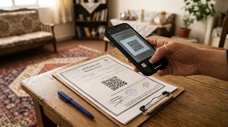 تصویری از بررسی مجوز سمساری و استعلام QR قبل از توافق نهایی