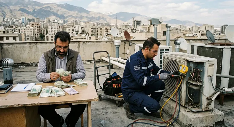 خریدار کولر گازی دست دوم - تست کمپرسور و برد اینورتر توسط کارشناس سمساری آفتاب در محل تهران