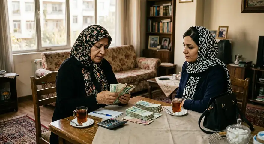 پرداخت نقدی سمساری در گیشا به فروشنده خانم در خانه مشتری