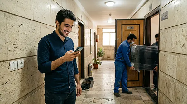 واریز نقدی مبلغ و رضایت مشتری پیش از بارگیری لوازم در تهرانپارس شرقی