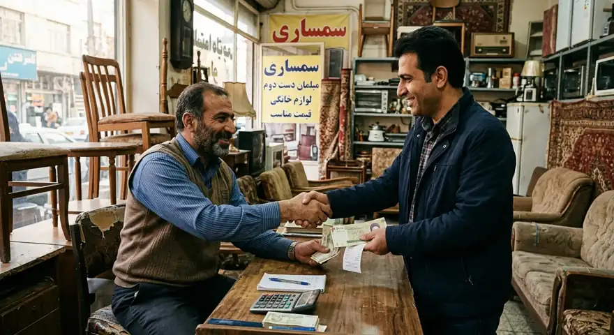 تسویه نقدی سمساری در مرزداران با فروشنده و رسید در مغازه