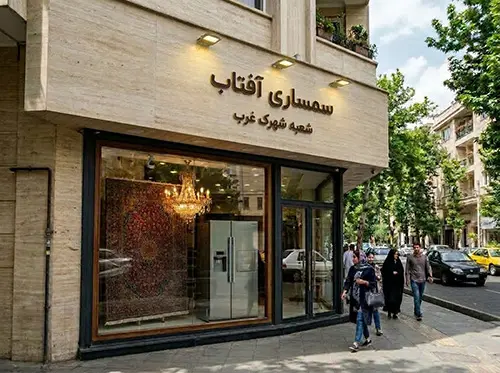 نمای بیرونی شعبه شهرک غرب سمساری آفتاب خریدار لوازم منزل