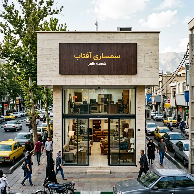 فروشگاه مدرن سمساری در ظفر با تابلوی شعبه ظفر در بلوار