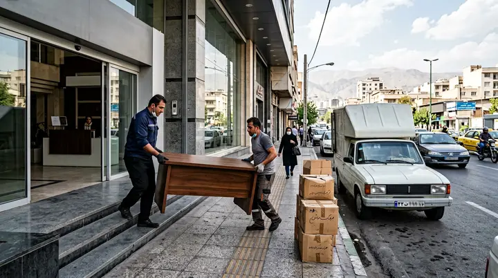 حمل میز اداری توسط کارگران سمساری در ظفر به وانت