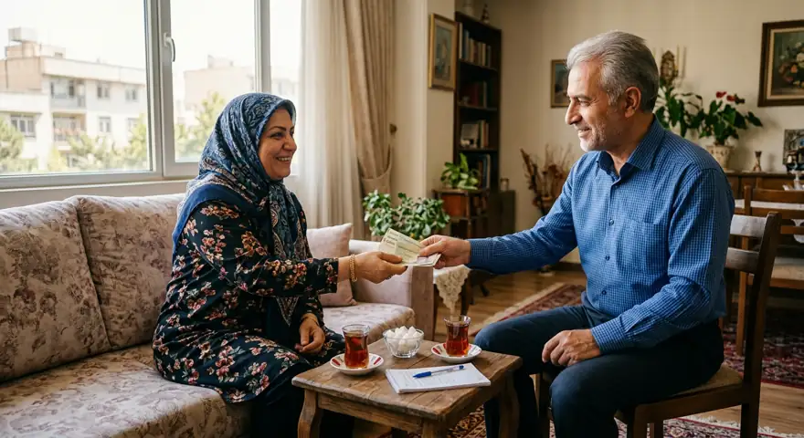 پرداخت نقدی سمساری در چیتگر به خانم میانسال در خانه